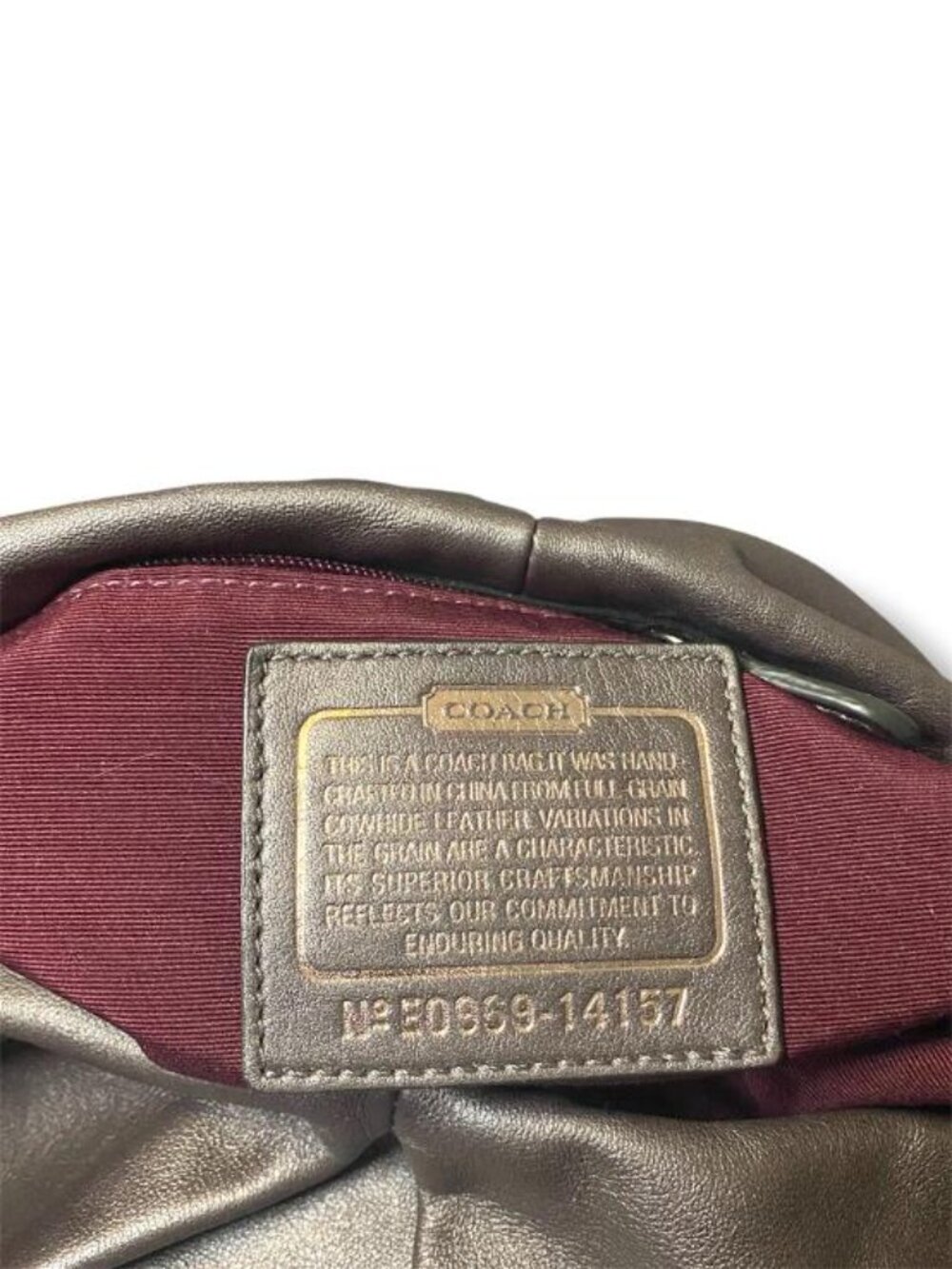 Vintage Coach Parker Hobo Metallic Brown Leather Shoulder Bag - Picture 2 of 4